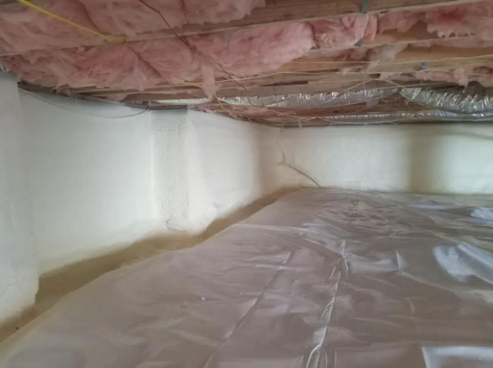 Crawl space encapsulation with closed-cell spray foam for Attic Insulation in Worcester